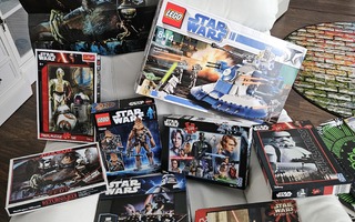 2 Lego Star Wars sarjaa + 5 Star Wars palapeliä + Peli +