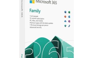 Microsoft 365 Family, 15kk, 6 käyttäjää