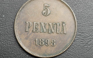 5 penniä 1898  #1406