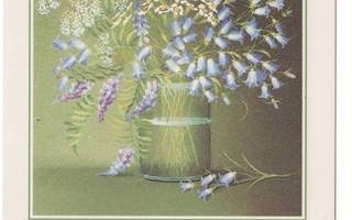 kortti Kukka lasimaljakossa - erilaisia taidekortteja