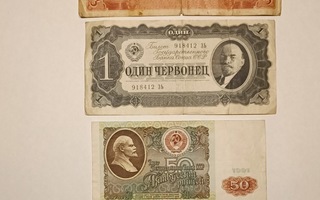 CCCP/Venäjä Russia  seteleitä   5 kpl 1937 -1961-1991
