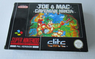 Joe & Mac: Caveman Ninja -peli (SNES PAL), CiB