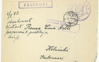 MERIVOIMAT 3 - yksikköleima kp-kirje 1940