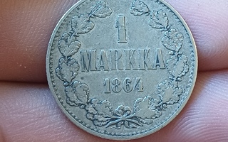 Vuoden 1864 Markka, harvinainen.