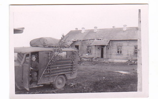 VANHA Valokuva Natsi Saksa Joukot Suomessa Kiva Auto 6x8  cm