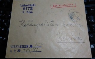 Kenttäposti Sotilasasia Kuori 9KPK/5172 1943 ALE!