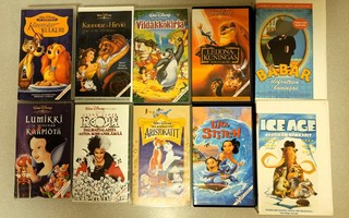 DISNEY VHS kasetteja 10 kpl