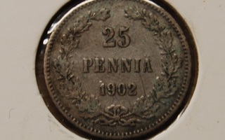 25 Penniä 1902 Hopeaa Nikolai II