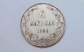 2 Markkaa 1906 Hopeaa