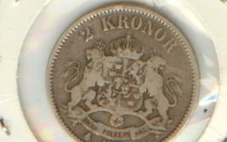 Ruotsi 2 kr 1878  Ag (Sverige o Norge)