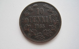 10 PENNIÄ 1865.  1122