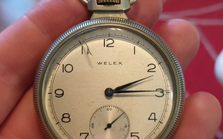 Toimiva Swiss made Welex taskukello. 51mm.