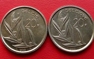 Belgia 20 francs 1980 *KM159&160*