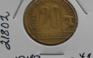 ARGENTINA  20 Centavos   v. 1948  KM#42  Circ.