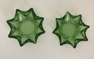 Vihreä lasinen tähtituikku (2kpl)