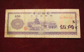 50 fen 1979 Kiina-China Foreign Exchange Certificate
