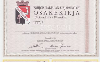 1988 Pohjois-Karjalan Kirjapaino Oy spec, Joensuu pörssi