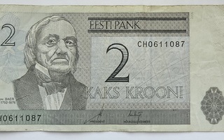 2 KROONI 1992 KAKS KROONI ESTONIA BILLET BANK OF ESTONIA