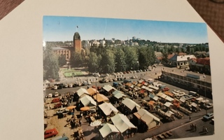 Joensuu Kauppatori, kulkenut postikortti