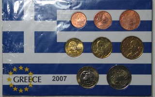 2007 Kreikka kolikko sarja 1c - 2€ Rooman sopimus kulkematon