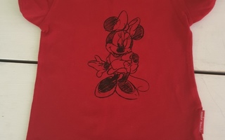 UUSI punainen MINNI HIIRI T-paita, koko 92 cm