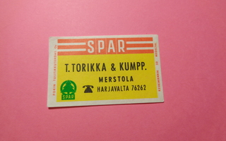TT-etiketti Spar T. Torikka & Kumpp., Merstola