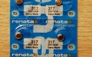 Renata 317 (SR516SW / SR62) hopeaoksidiparisto 1,55V –10 kpl