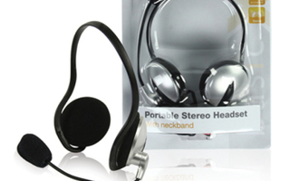 basicXL Stereo Headset, Niskapanta, 2m, 2x3.5mm *UUSI*