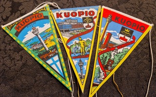 Kuopio vintage pieni matkailuviiri kolme kappaletta