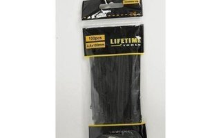 LifeTime Tools Nippuside, 2.5x100mm, 100kpl, musta UUSI