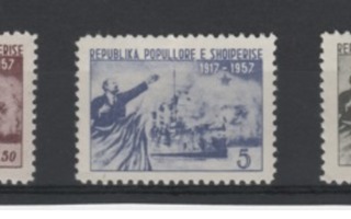 (S0696) ALBANIA, 1957 (40 Years of Russian Revolution). MH*