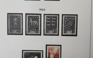 1942 & 1943 Suomi postimerkki 4 kpl