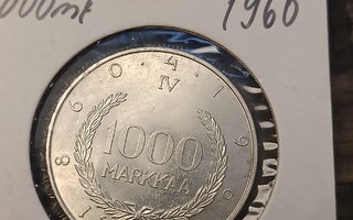 1000 markkaa 1960 hopearaha