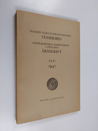 Suomen Sukututkimusseuran Vuosikirja XXXI 1947 - Huuto.net