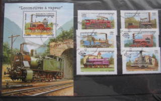 Juna aiheiset postimerkit : yksi blokki ja 6 merkkiä