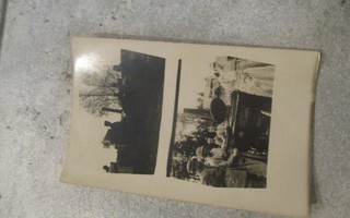 vanha postikortti valokuva, soppatykki, lotat, sotilaat