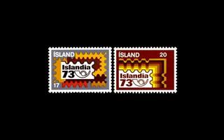 Islanti 482-3 ** Islandia 73 postimerkkinäyttely - sarja (1