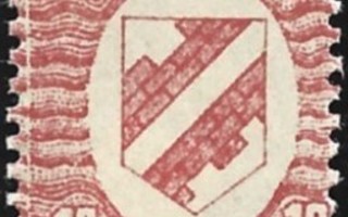1920 Pohjois-Inkeri 10 p punainen ** LaPe P-I 2 postituore