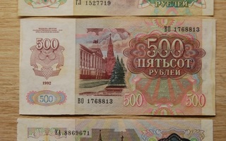 Neuvostoliitto  200, 500 ja 1000 ruplaa 1992