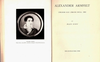 Alexander Armfelt: Ungdom & läroår intill 1832