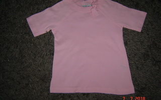 UUSI Lindexin vaaleanpunainen T-paita solmukoristeella, 134