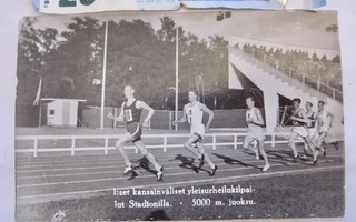 VANHA Valokuva Helsinki Olympia Stadion Ekat Kilpailut 1938