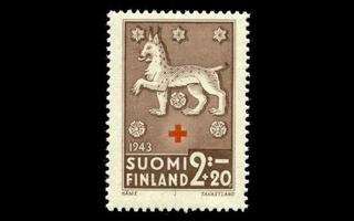 272 ** Punainen risti 2mk+20p (1943)