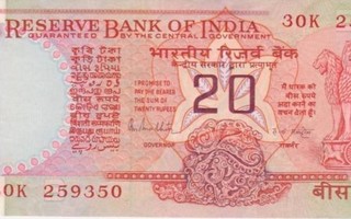 (B0148) INDIA, 1985-1990 (ND). 20 Rupees. P-82h. UNC