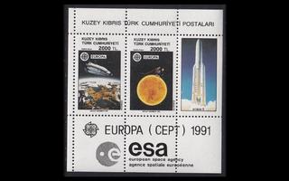 Turkki Kypros 303-4BL9 ** Europa avaruus (1991)