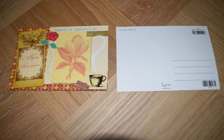 postikortti kukka kahvi