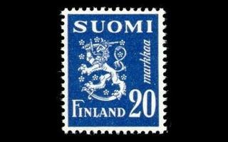 383 ** Leijona 20 mk sininen (1950)