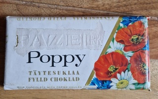 Fazer vintage Poppy täytesuklaa mainospakkaus