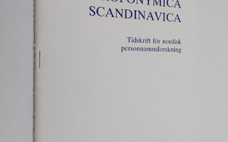 Studia anthroponymica Scandinavica 6/1988 : tidskrift för...