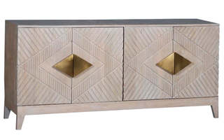 Sivupöytä DKD Home Decor Beige Metalli Mangopuu 160 x 40 x